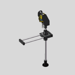 Linear torque reaction arm for guided industrial fastening