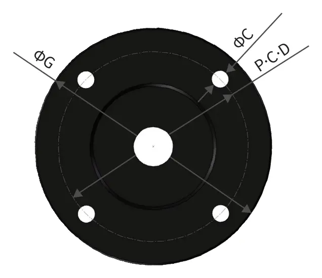 KR001 Dual-Axis torque reaction arm mounting base dimensions