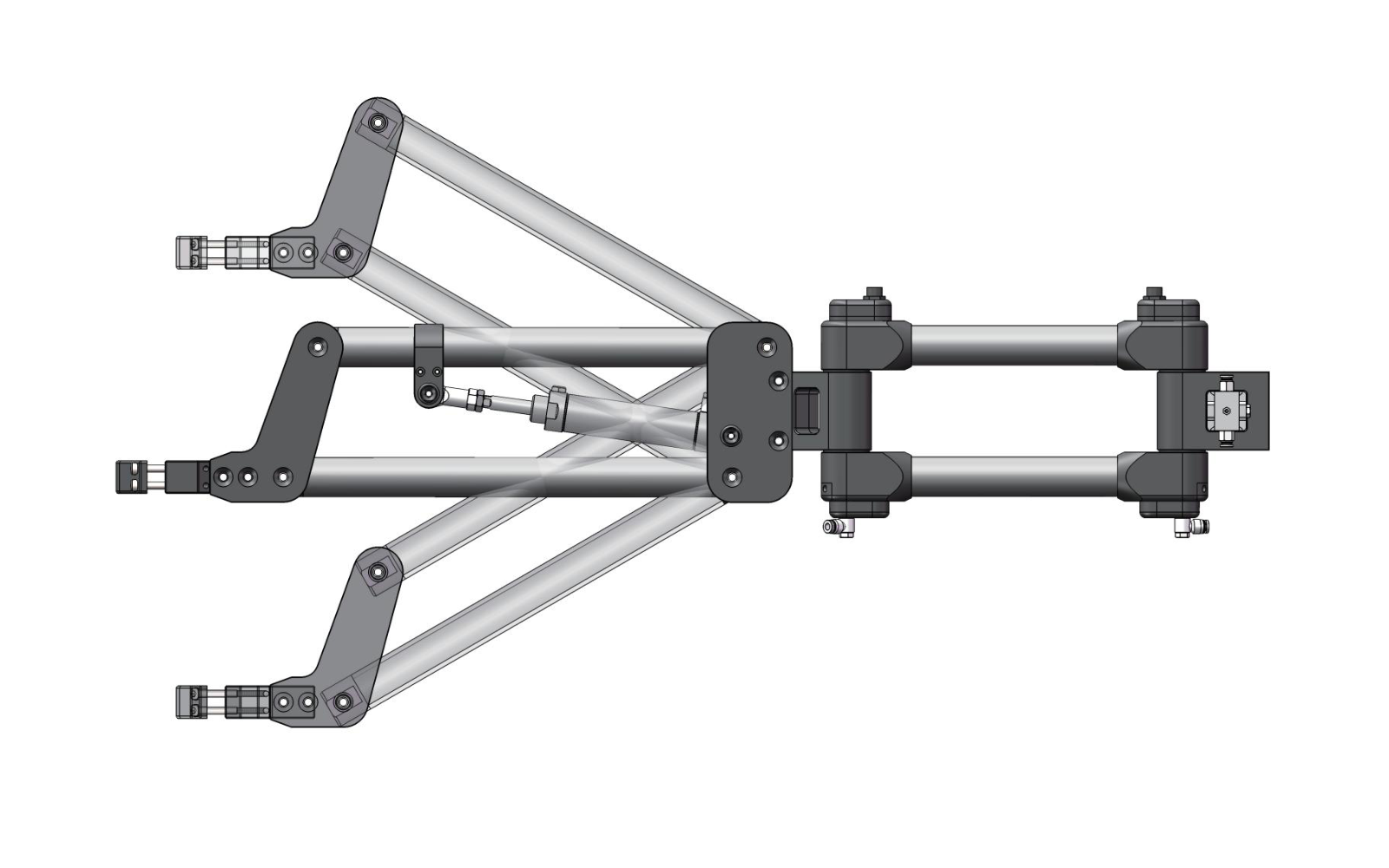 KURAN KR008 side-mounted torque reaction arm structure and vertical movement